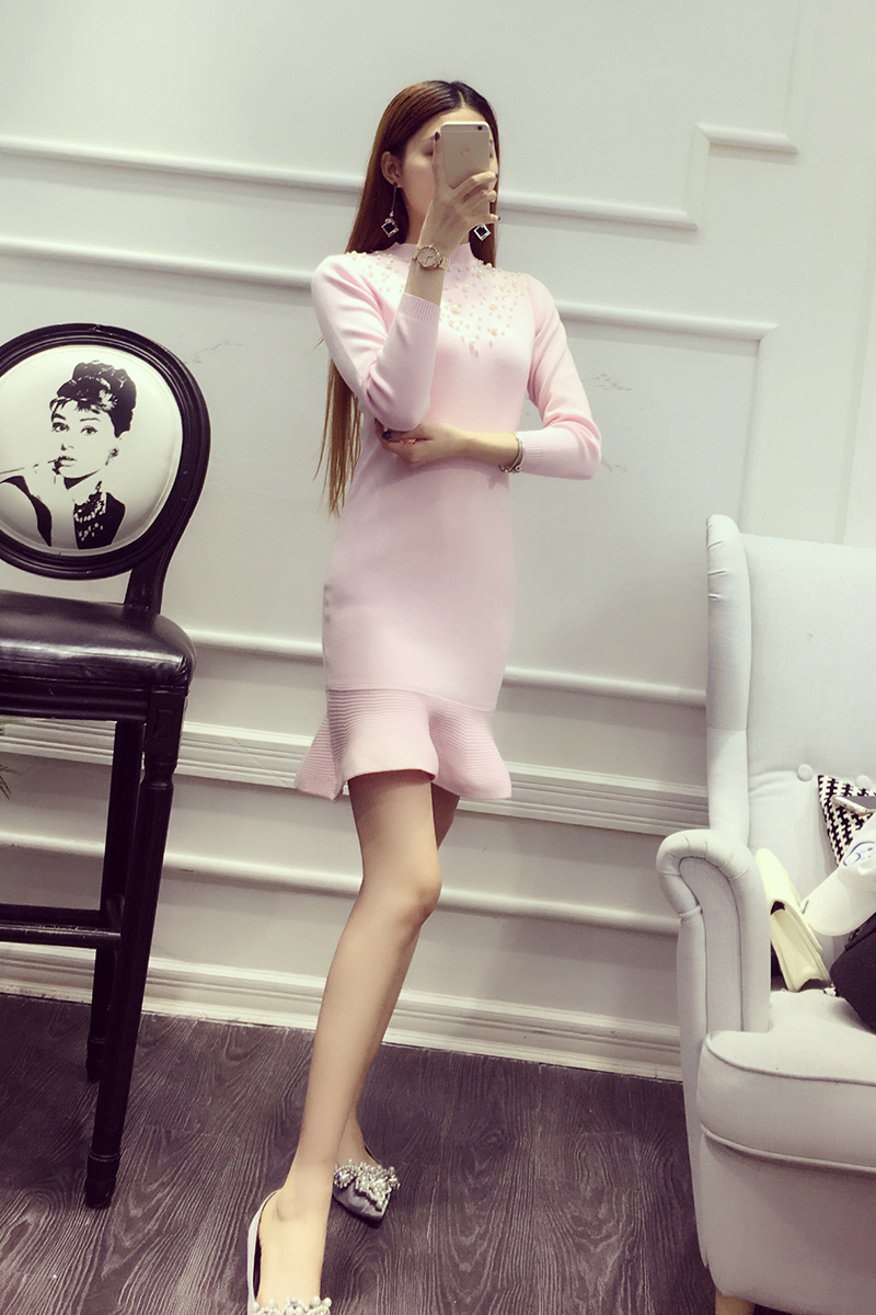 Alpha-2016-Autumn-and-Winter-Dress-Female-Beading-Mermaid-Dress-Slim-Long-sleeve-Knitted-Sweater-Ruf-32736458597