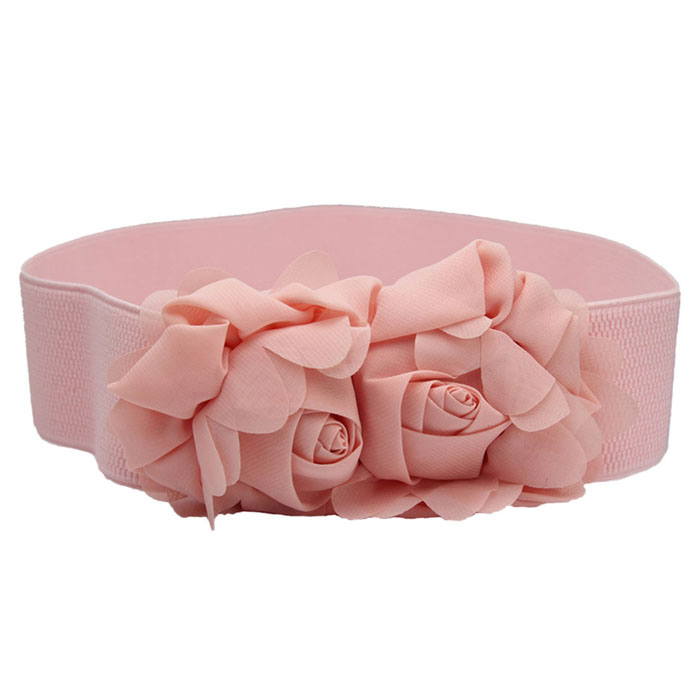 Amazing-Fashion-Double-Rose-Flower-Buckle-Elastic-Waist-Belt-Lady-Waistband-32262984748