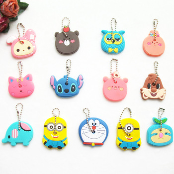 Anime-Cat-Key-Cap-Silicone-Minion-Key-Chain-Women-Bag-Charm-Key-Holder-Stitch-Key-Ring-Owl-Keychain--32636380501
