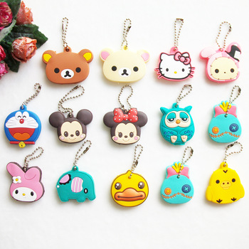 Anime-Silicone-Key-Cap-Cat-Minion-Key-Chain-Women-Bag-Charm-Key-Holder-Mickey-Key-Ring-Owl-Keychain--32353253667
