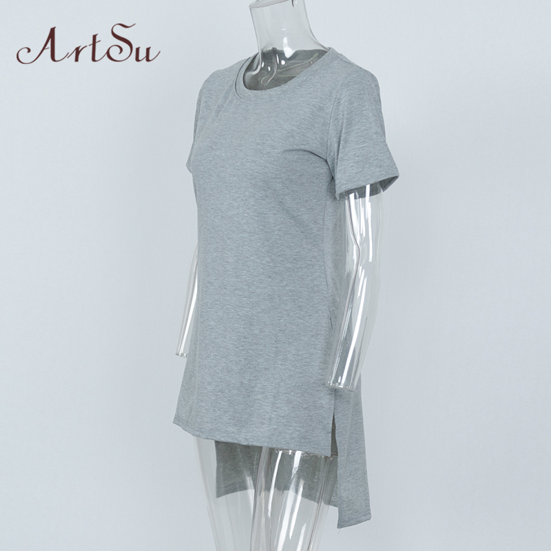 ArtSu-2017-Newest-Print-Long-Summer-T-Shirt-Dress-Women-Short-Sleeve-O-Neck-Straight-Grey-Club-Party-32639677259