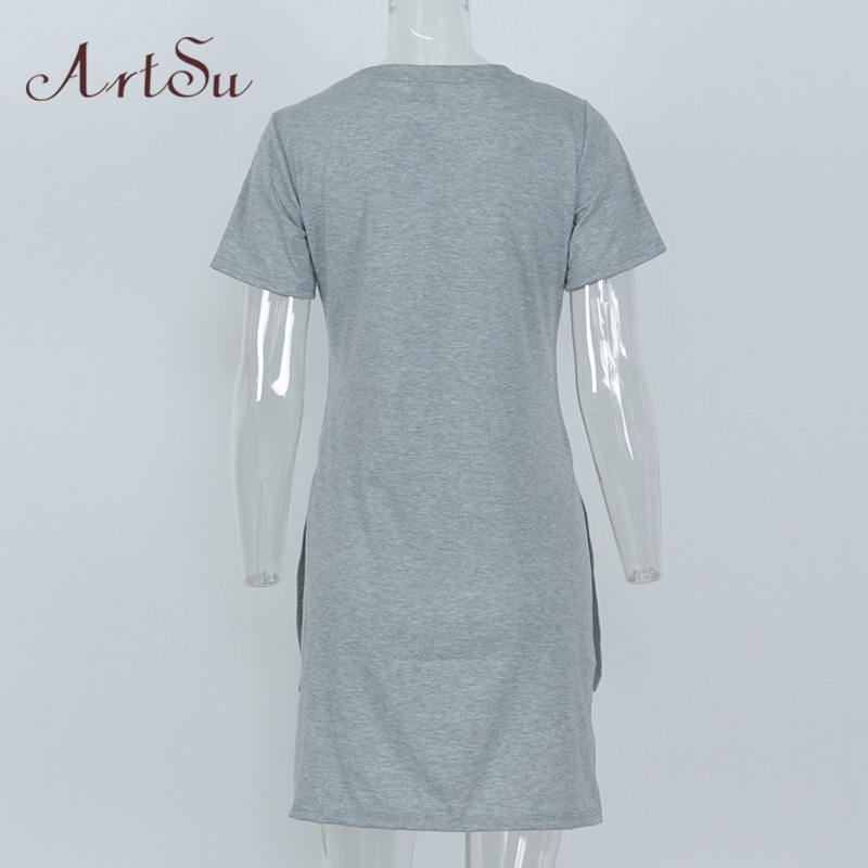ArtSu-2017-Newest-Print-Long-Summer-T-Shirt-Dress-Women-Short-Sleeve-O-Neck-Straight-Grey-Club-Party-32639677259