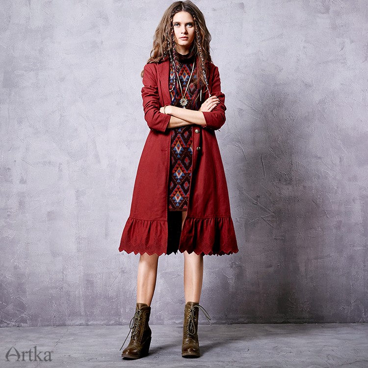 Artka-Women39s-2017-Spring-Claret-Embroidery-Lacing-Trench-Vintage-Turn-down-Collar-Long-Sleeve-Ruff-32787193244