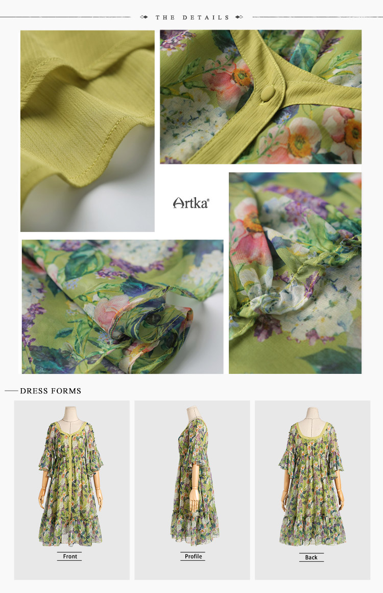 Artka-Women39s-2017-Spring-Floral-printed-Chiffon-Ruffled-Dress-Vintage-V-Neck-Butterfly-Sleeve-Empi-32794762054