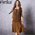 Artka-Women39s-Autumn-New-2-Colors-All-match-Woolen-Coat-Vintage-Turn-down-Collar-Long-Sleeve-Slim-F-32750833717