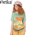 Artka-Women39s-Autumn-New-Solid-Color-Casual-A-Line-Dress-Vinatge-V-Neck-Three-Quarter-Sleeve-Slim-F-32747838806