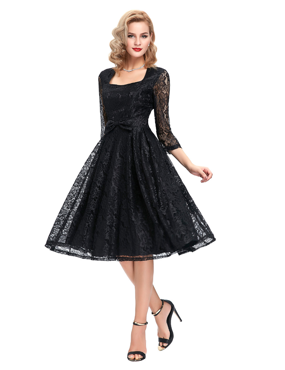 Autumn-34-sleeve-Black-Lace-women-dresses-2017-Retro-Vintage-Lace-Picnic-Beach-Dress-A-line-midi-Ves-32612734646