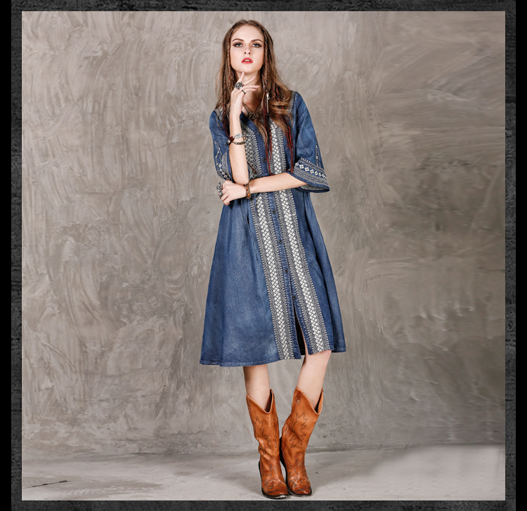 Autumn-Dress-2017-Yuzimay-Boho-New-Denim-Women-Dresses-V-Neck-Half-Sleeve-Loose-Embroidery-String-Wa-32728004843