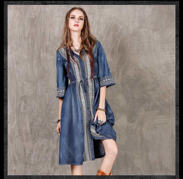 Autumn-Dress-2017-Yuzimay-Boho-New-Denim-Women-Dresses-V-Neck-Half-Sleeve-Loose-Embroidery-String-Wa-32728004843