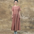 Autumn-Dress-Loose-High-Waist-Plus-Size-Solid-Color-White-Women-Dress-Cotton-Linen-V-Neck-Vintage-Dr-32470005206