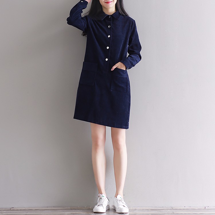 Autumn-Dress-Turn-Down-Collar-Long-Sleeve-Dress-Red-Blue-Green-Dress-Mori-Gril-Casual-Dress-Size-M-2-32772012927