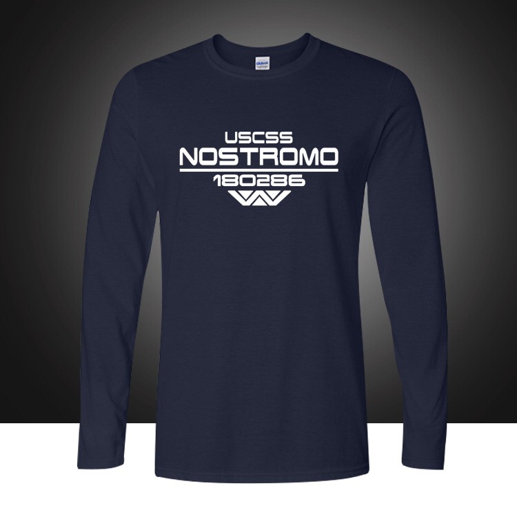 Autumn-USCSS-Nostromo-Printed-T-Shirt-Cotton-Prometheus-Alien-Weyland-Yutani-T-shirt-Mens-Longt-Slee-32708056355