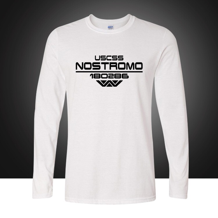 Autumn-USCSS-Nostromo-Printed-T-Shirt-Cotton-Prometheus-Alien-Weyland-Yutani-T-shirt-Mens-Longt-Slee-32708056355