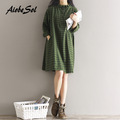 Autumn-Winter-2016-Women-Tunic-Dress-Female-Vintage-Plaid-Asymmetry--Long-Sleeve-Turn-Down-Collar-Th-32743203433