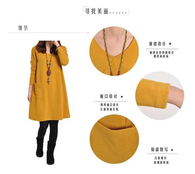 Autumn-Winter-Fashion-Korean-Style-Women-Casual-Dress-Long-Sleeve-With-Pockets-Big-Size-Bottom-Dress-32323944299