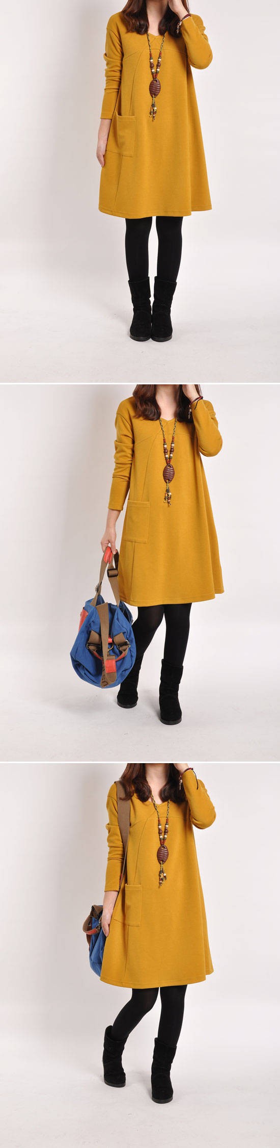 Autumn-Winter-Fashion-Korean-Style-Women-Casual-Dress-Long-Sleeve-With-Pockets-Big-Size-Bottom-Dress-32323944299
