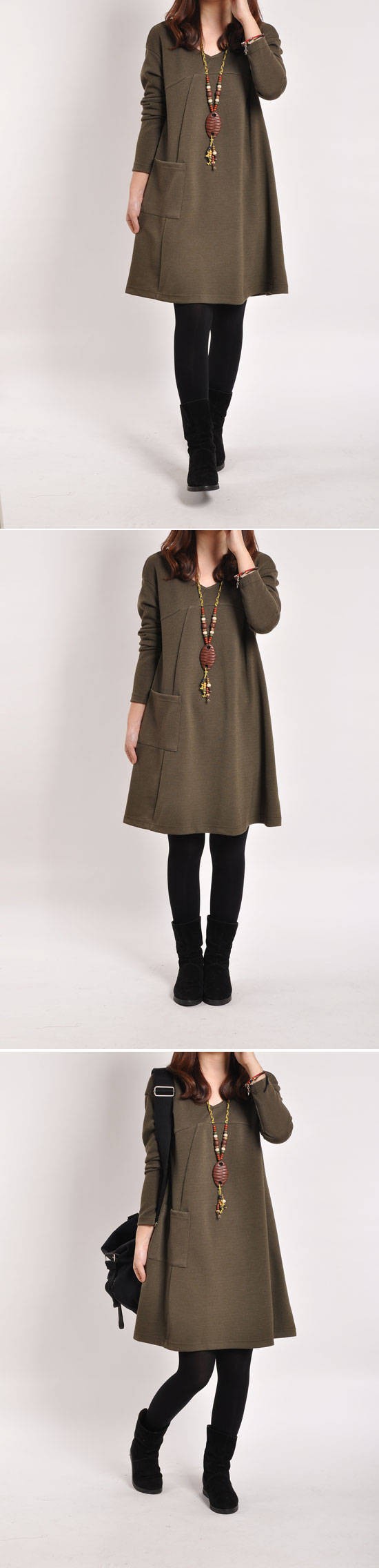 Autumn-Winter-Fashion-Korean-Style-Women-Casual-Dress-Long-Sleeve-With-Pockets-Big-Size-Bottom-Dress-32323944299