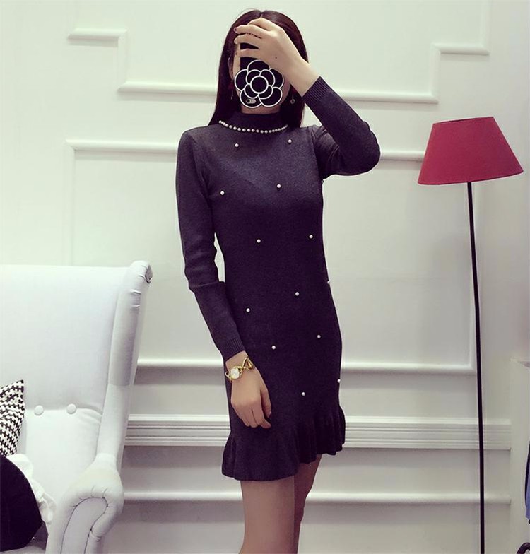 Autumn-Winter-Women-Dress-Solid-Color-Beading-Collar-Sweet-Graceful-Knitting-Dress-Long-sleeved-Wint-32572216170