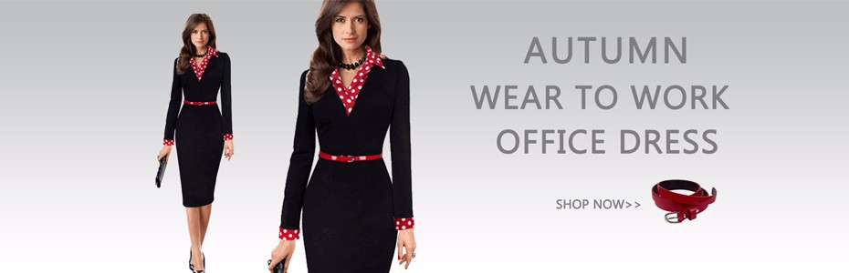 Autumn-Women-Casual-Wear-To-Work-Office-Business-Sheath-Fitted-Colorblock-Pockets-Bodycon-Pencil-Dre-32758429055