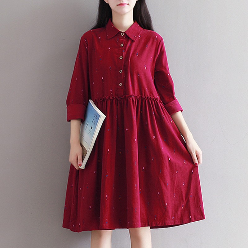 Autumn-women39s-loose-big-yards-Sen-female-literary-retro-corduroy-collar-embroidered-long-sleeved-d-32729102319