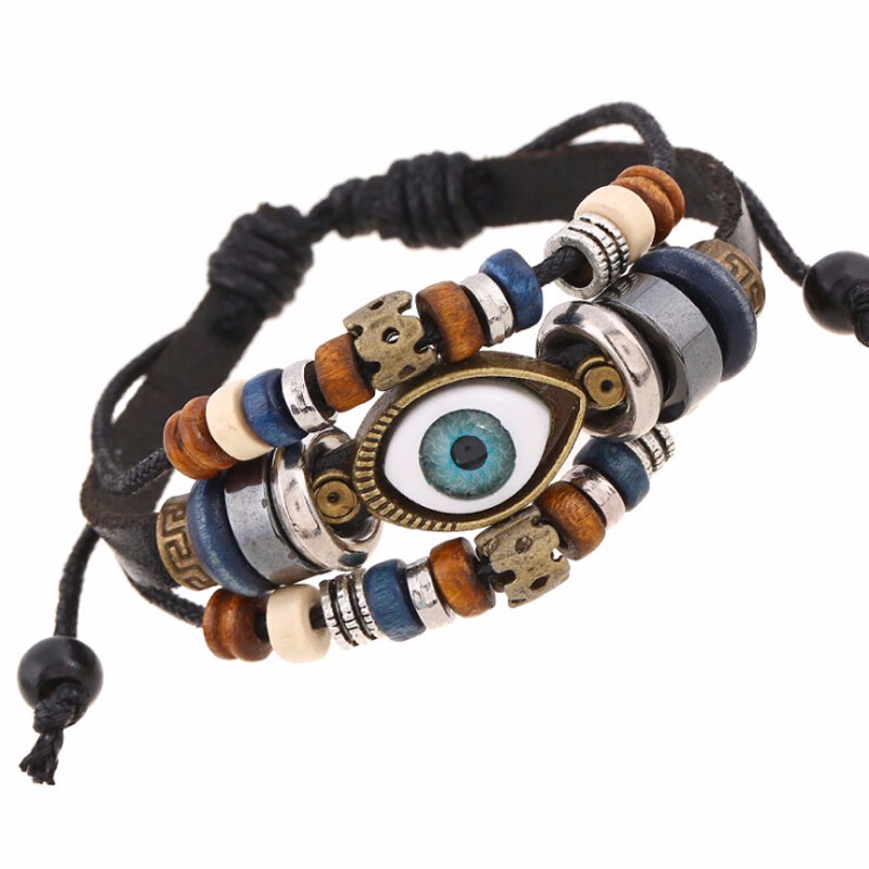 BA172-Wholesale-Handmade-6-Color-Turkish-Evil-Eye-Leather-Adjustable-Bracelet-Wristband-Jewelry-Bijo-32253705550