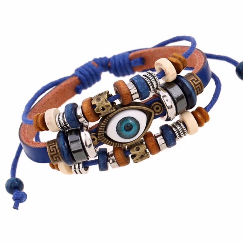 BA172-Wholesale-Handmade-6-Color-Turkish-Evil-Eye-Leather-Adjustable-Bracelet-Wristband-Jewelry-Bijo-32253705550
