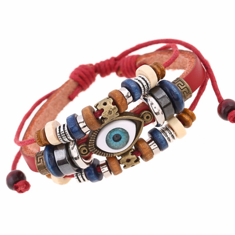 BA172-Wholesale-Handmade-6-Color-Turkish-Evil-Eye-Leather-Adjustable-Bracelet-Wristband-Jewelry-Bijo-32253705550