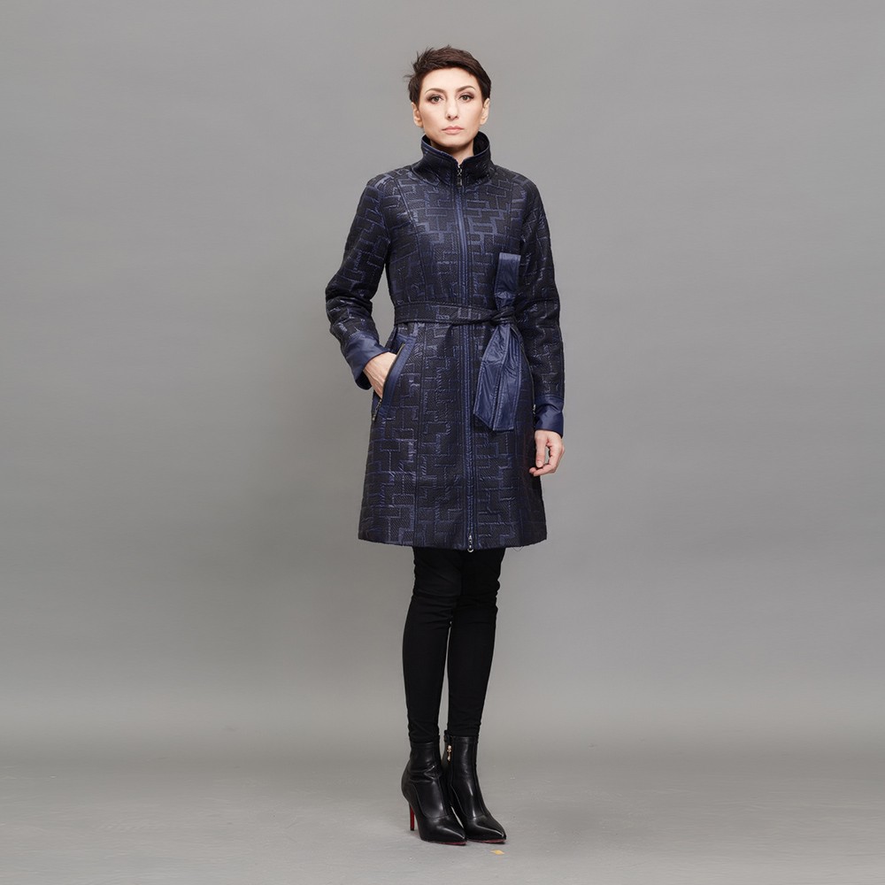 BASIC-EDITIONS-Elegant-Women-Long-Coat-Spring-Autumn-Adjustable-Waist-Slim-Thin-Cotton-Coat-Dark-Blu-32566523869