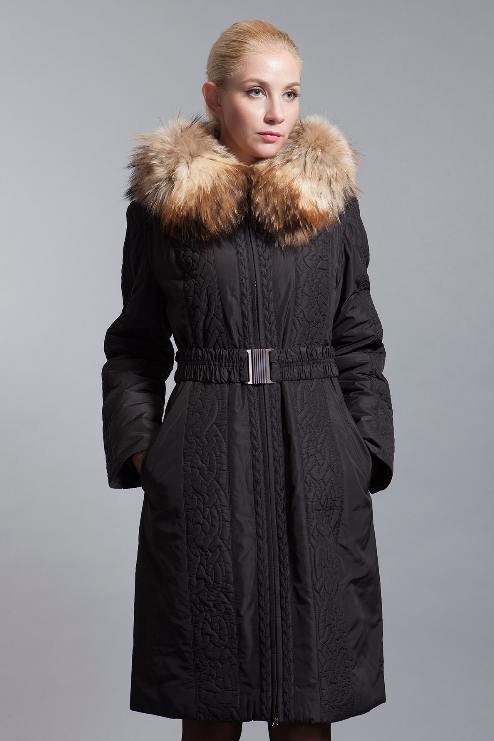 BASIC-EDITIONS-New-Women39s-Clothing-Embroidered-Long-Parka--Fox-Fur-Collar-Female-Jacket-Luxury-Wom-32242188595