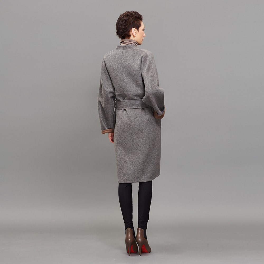 BASIC-EDITIONS-Women39s-Fashion-Loose-Wool-Long-Coat-With-Belts-Ladies-Grey-Wool-Coat-Winter-Casual--32558864603