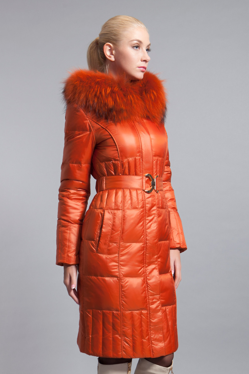 BASIC-EDITIONS-new-women39s-winter-down-coat-fox-fur-collar-jacket---12W-54-32240435952