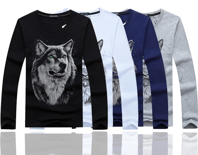 BINYUXD-cotton-3d-t-shirt--men-2016-summer-new-arrvial-3D-funny-wolf--man39s-T-shirt-extended-plus-s-32643349335