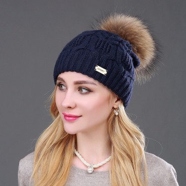 BOAPT-Double-deck-Knitted-Wool-Real-Natural-Raccoon-Fur-Pompon-Hat-Female-Winter-Braid-Cap-Headgear--32729080402