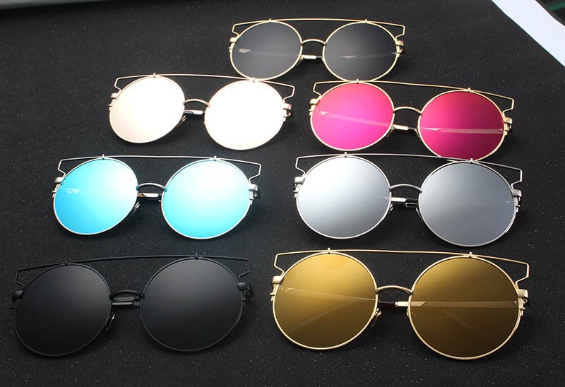 BOUTIQUE-Round-Women-Flat-Top--Cat-Eye-Sunglasses-Women-Brand-Designer-Double-Bridge-Frame-Glasses-H-32722408126