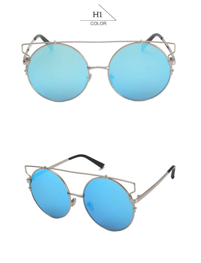 BOUTIQUE-Round-Women-Flat-Top--Cat-Eye-Sunglasses-Women-Brand-Designer-Double-Bridge-Frame-Glasses-H-32722408126