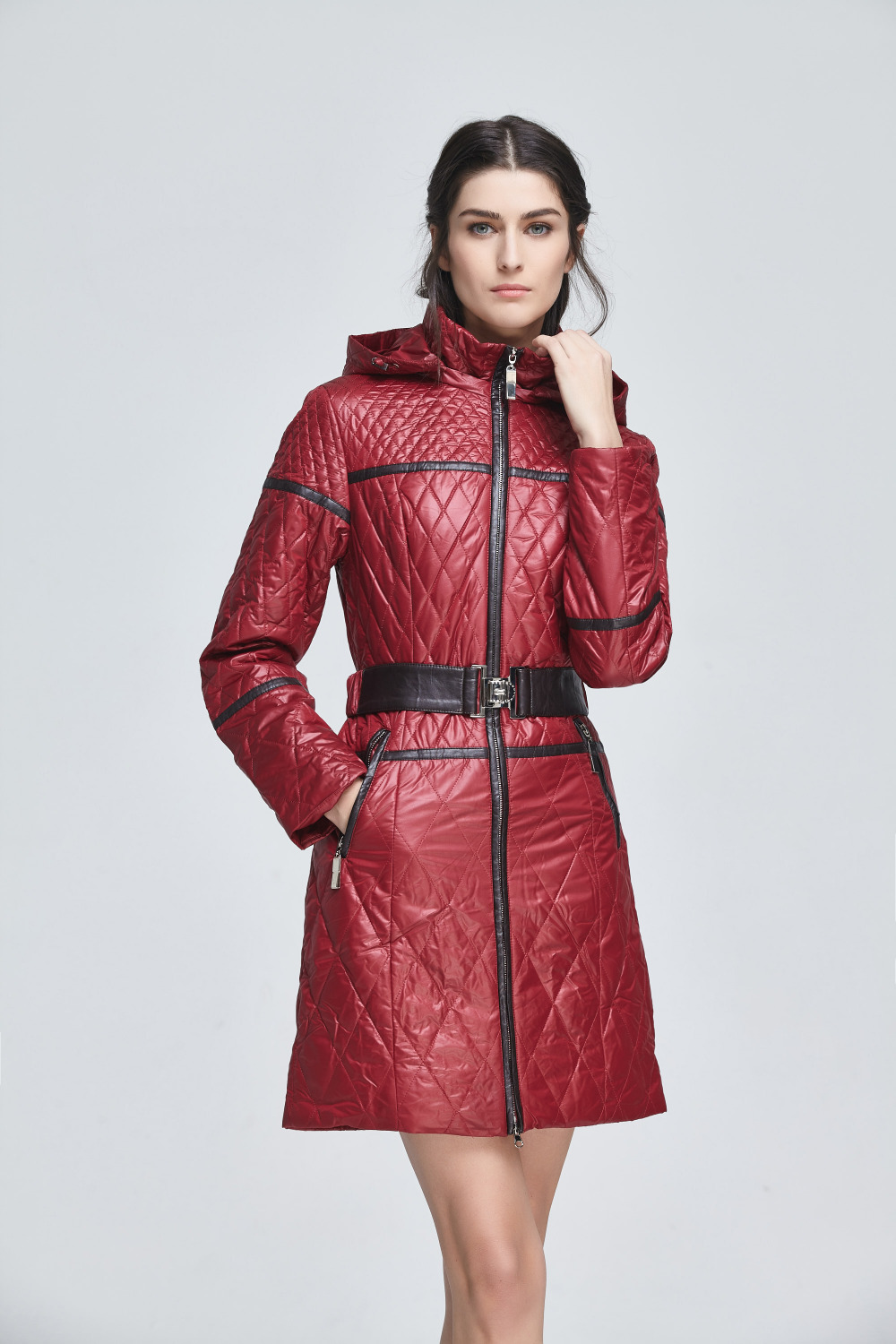 Basic-Editions-Women-Spring-Thin-Slim-Fit-Belt-Cotton-Coat-Hood-Jacket---14W-62-32791719368