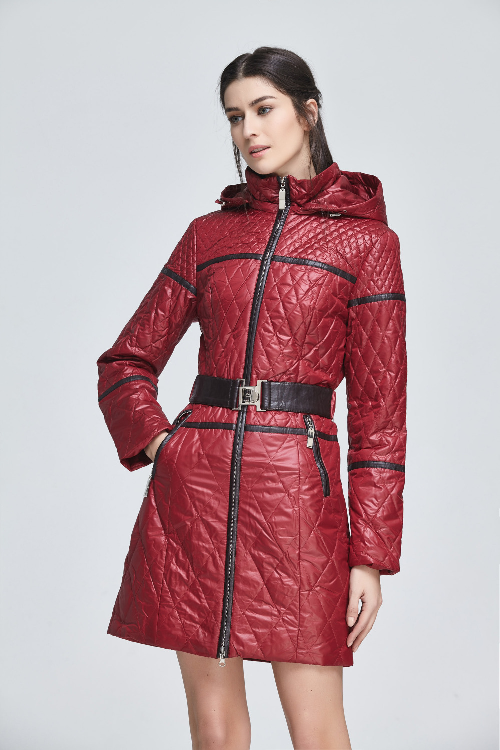 Basic-Editions-Women-Spring-Thin-Slim-Fit-Belt-Cotton-Coat-Hood-Jacket---14W-62-32791719368