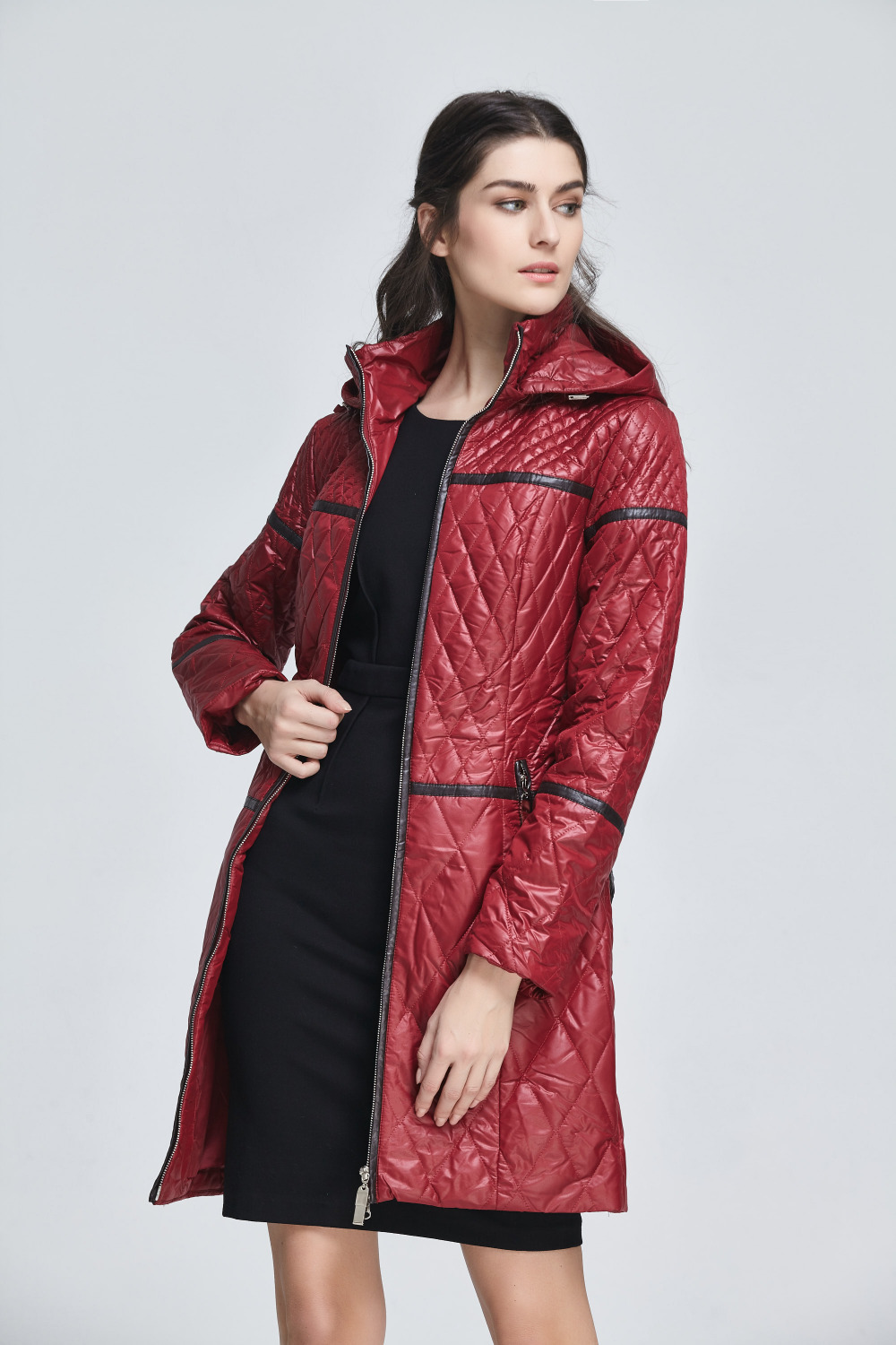 Basic-Editions-Women-Spring-Thin-Slim-Fit-Belt-Cotton-Coat-Hood-Jacket---14W-62-32791719368