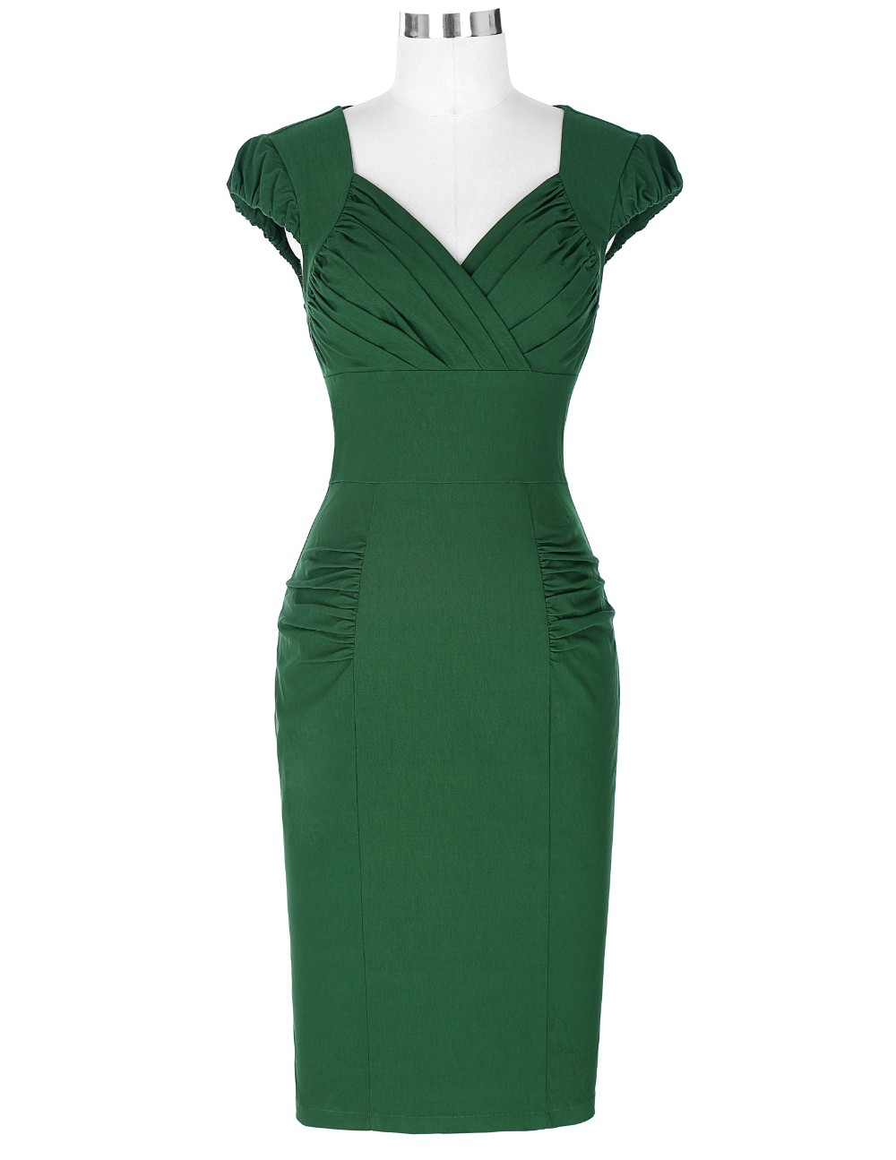 Belle-Poque-Women-Sheath-Dresses-New-Arrival-V-Neck-Cotton-Dark-Green-Bandage-Bodycon-Work-Wear-Eleg-32773623539