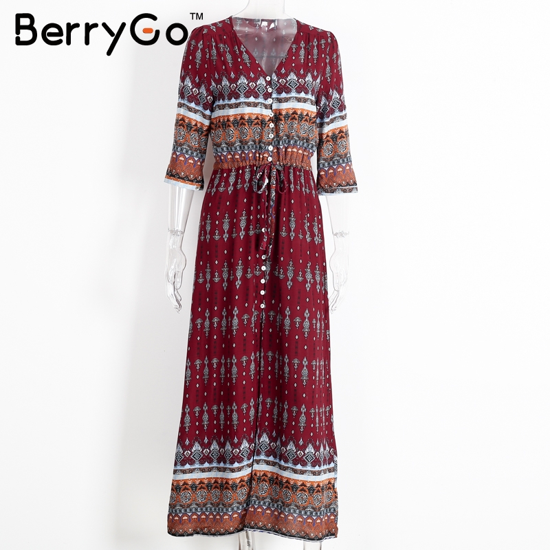 BerryGo-Boho-paisley-print-sexy-dress-Women-vintage-split-button-maxi-dress-Autumn-causal-strappy-be-32770589178