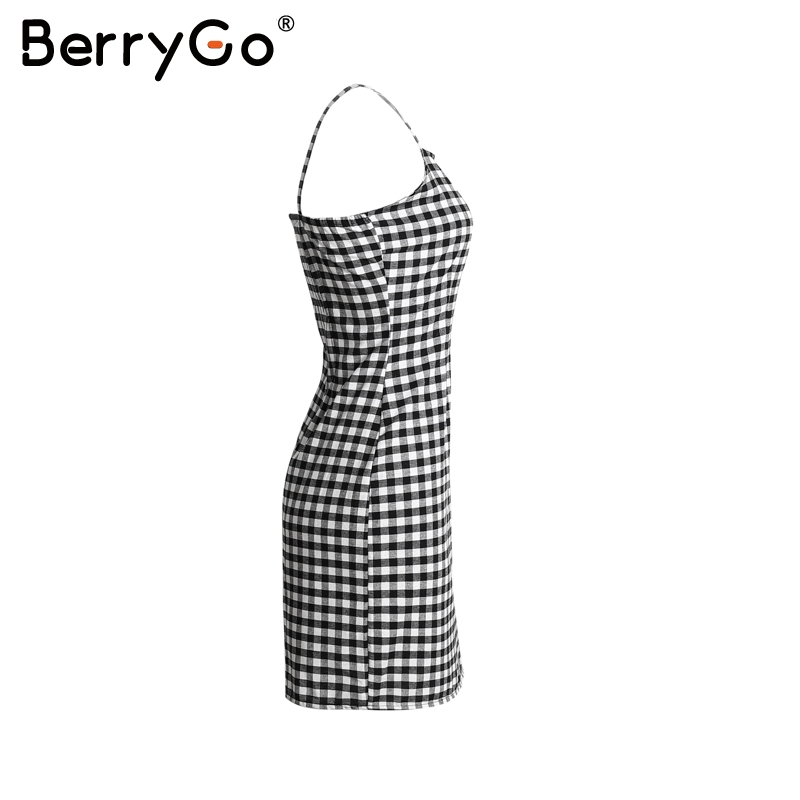 BerryGo-Causal-plaid-sleeveless-bodycon-summer-dress-Women-sexy-black-short-dress-robe-Vintage-zippe-32801279515