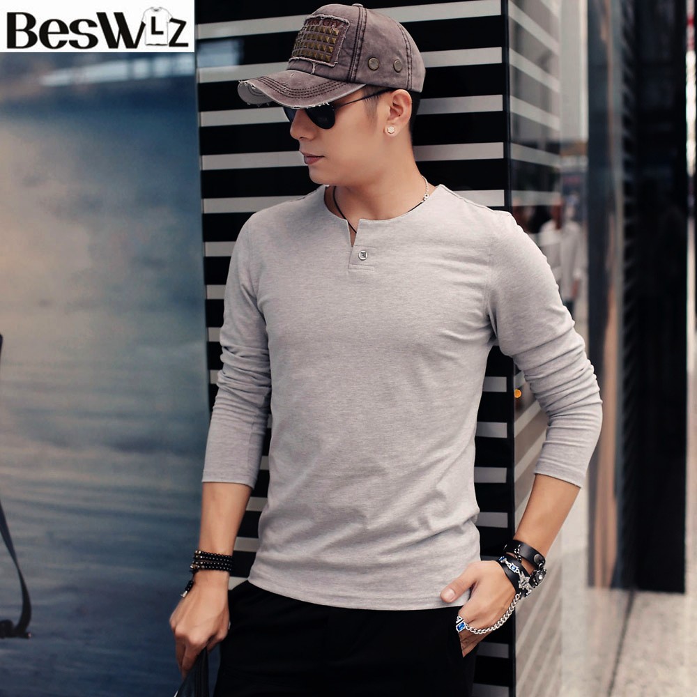 Beswlz-Men-T-Shirts-Long-Sleeve-V-Neck-Fashion-Casual-Style-Cotton-Slim-Men-T-Shirt-Brand-Clothing-M-32585940208