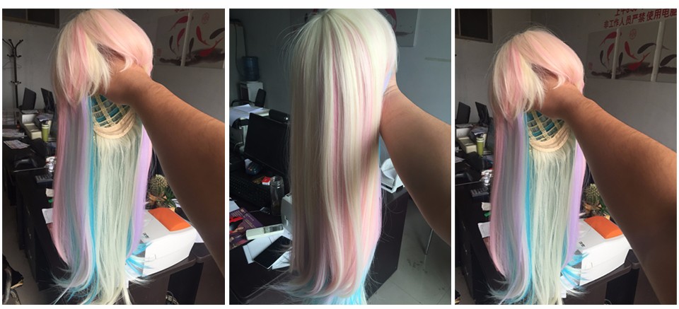 Blonde-Pastel-color-highlights-rainbow-wig-multi-colorful-wig-Long-straight-hair-Heat-resistant-Fair-1985295700