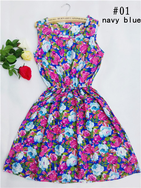 Brand-Fashion-Women-New-Apricot-Sleeveless-Round-Neck-Florals-Print-Pleated-Dress-2015-Saias-Feminin-32281697810