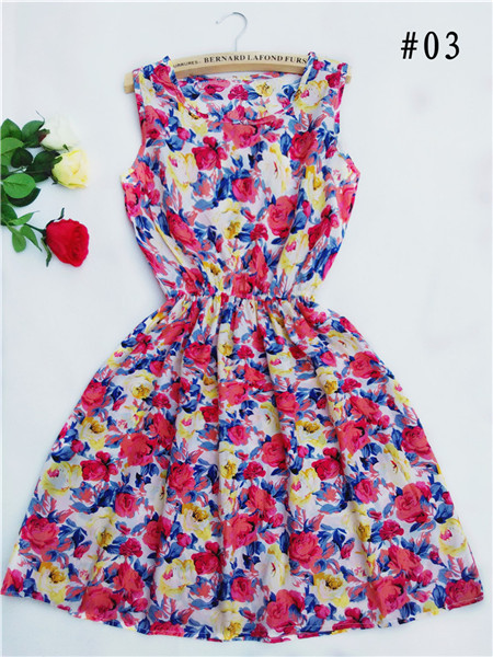 Brand-Fashion-Women-New-Apricot-Sleeveless-Round-Neck-Florals-Print-Pleated-Dress-2015-Saias-Feminin-32281697810