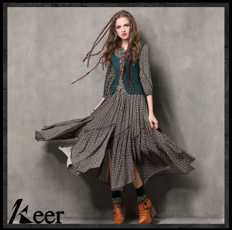 Brand-style-Women39s-Bohemian-Dress-2015-New-Arrival-irregular-Wide-Hem-Design-Comfortable-Vintage-E-32457875388