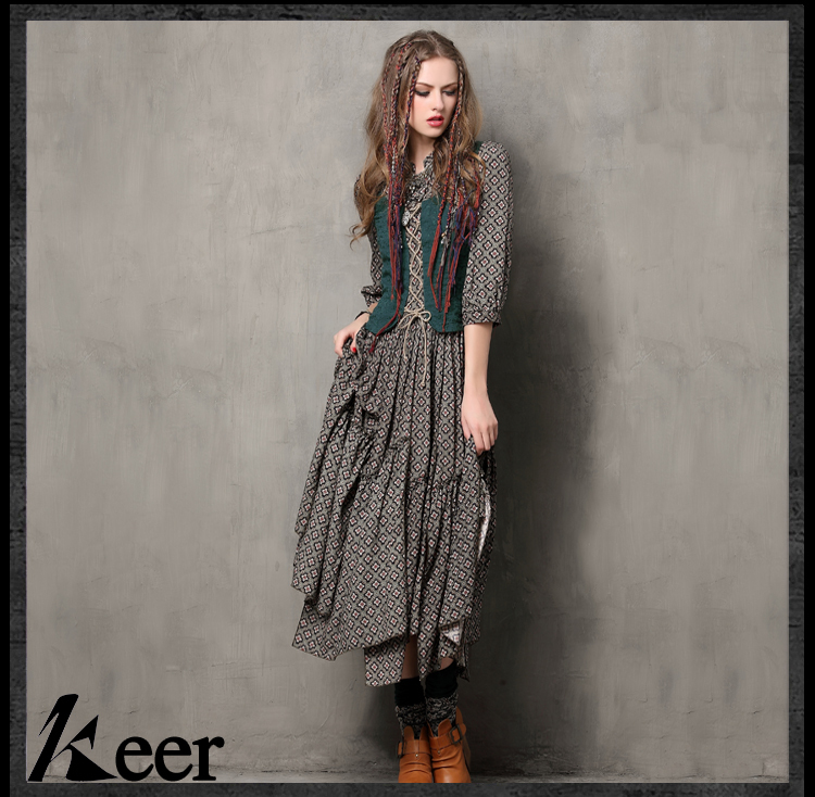 Brand-style-Women39s-Bohemian-Dress-2015-New-Arrival-irregular-Wide-Hem-Design-Comfortable-Vintage-E-32457875388