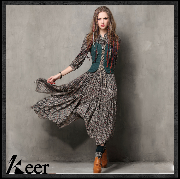 Brand-style-Women39s-Bohemian-Dress-2015-New-Arrival-irregular-Wide-Hem-Design-Comfortable-Vintage-E-32457875388