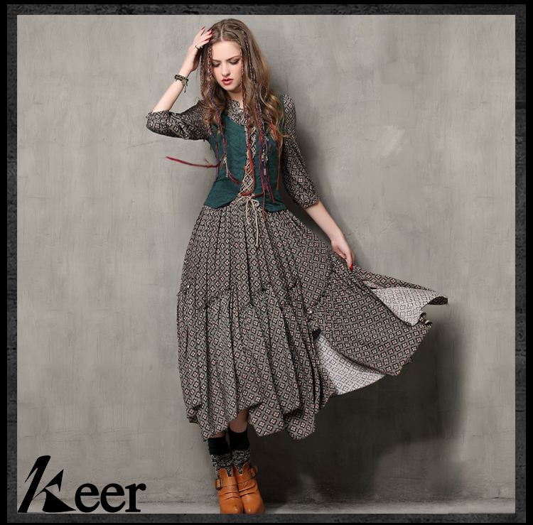 Brand-style-Women39s-Bohemian-Dress-2015-New-Arrival-irregular-Wide-Hem-Design-Comfortable-Vintage-E-32457875388