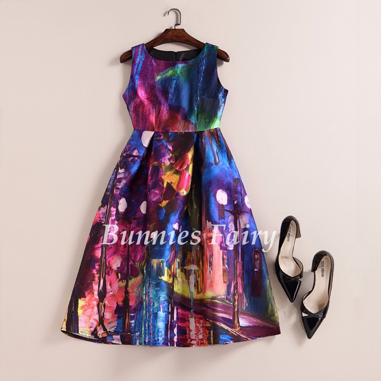 BunniesFairy-2018-Spring-Summer-New-Womens-Vintage-Retro-Fantasy-Abstract-Style-Graffiti-Floral-Prin-32631188790